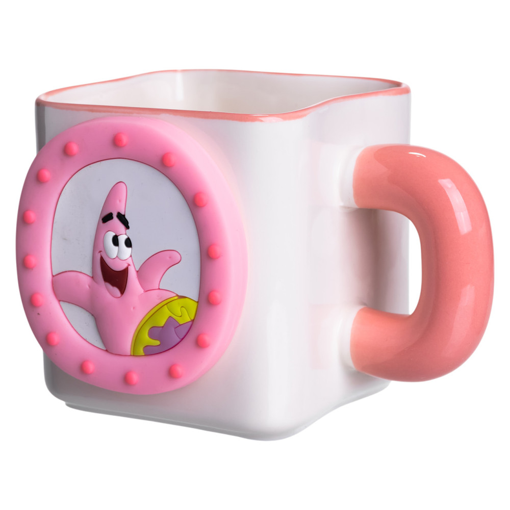 Зображення Чашка фарфорова Light House LG-30163 PK 500 мл біла з рожевим медальйоном "Патрік Стар" на магніті ИМ Light-Deco 2 