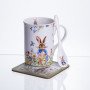 Изображение Чашка фарфоровая Garden Rabbits для чая и кофе с блюдцем и ложкой 300 мл HP-7323-1 ИМ Light-Deco 2 