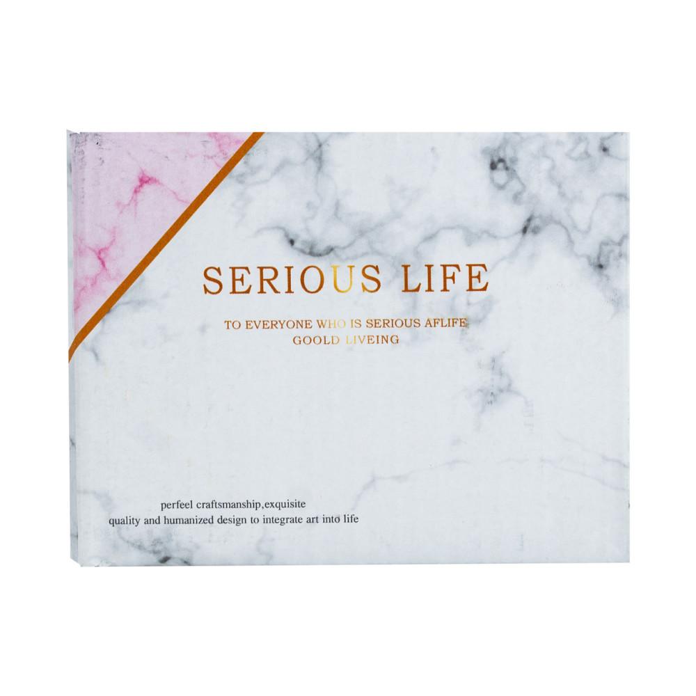 Изображение Чашка фарфоровая Serious Life 350 мл с ручкой для кофе чая горячего шоколада кружка подарок Happy Life розовый цвет Розовая ИМ Light-Deco 2 
