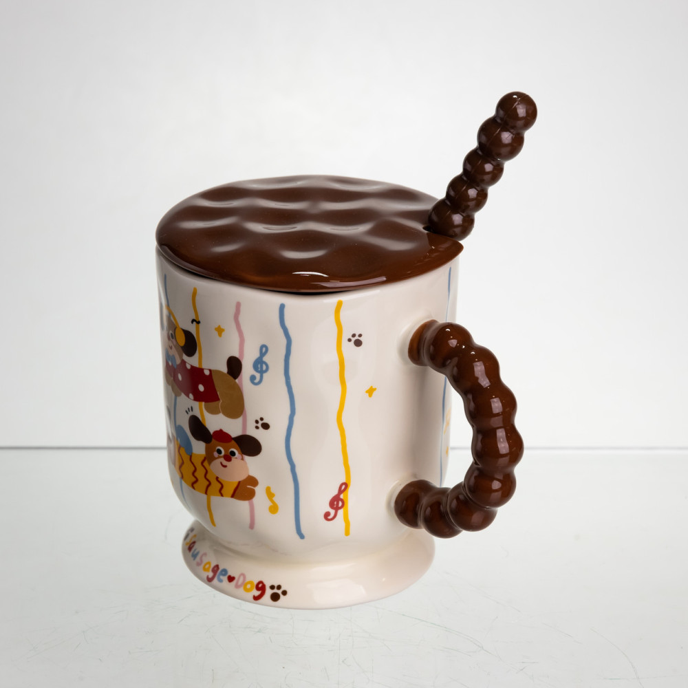 Зображення Чашка порцелянова Light House "Музичні такси" LG-30160-C MIX 400 мл з ложкою та кришкою ИМ Light-Deco 