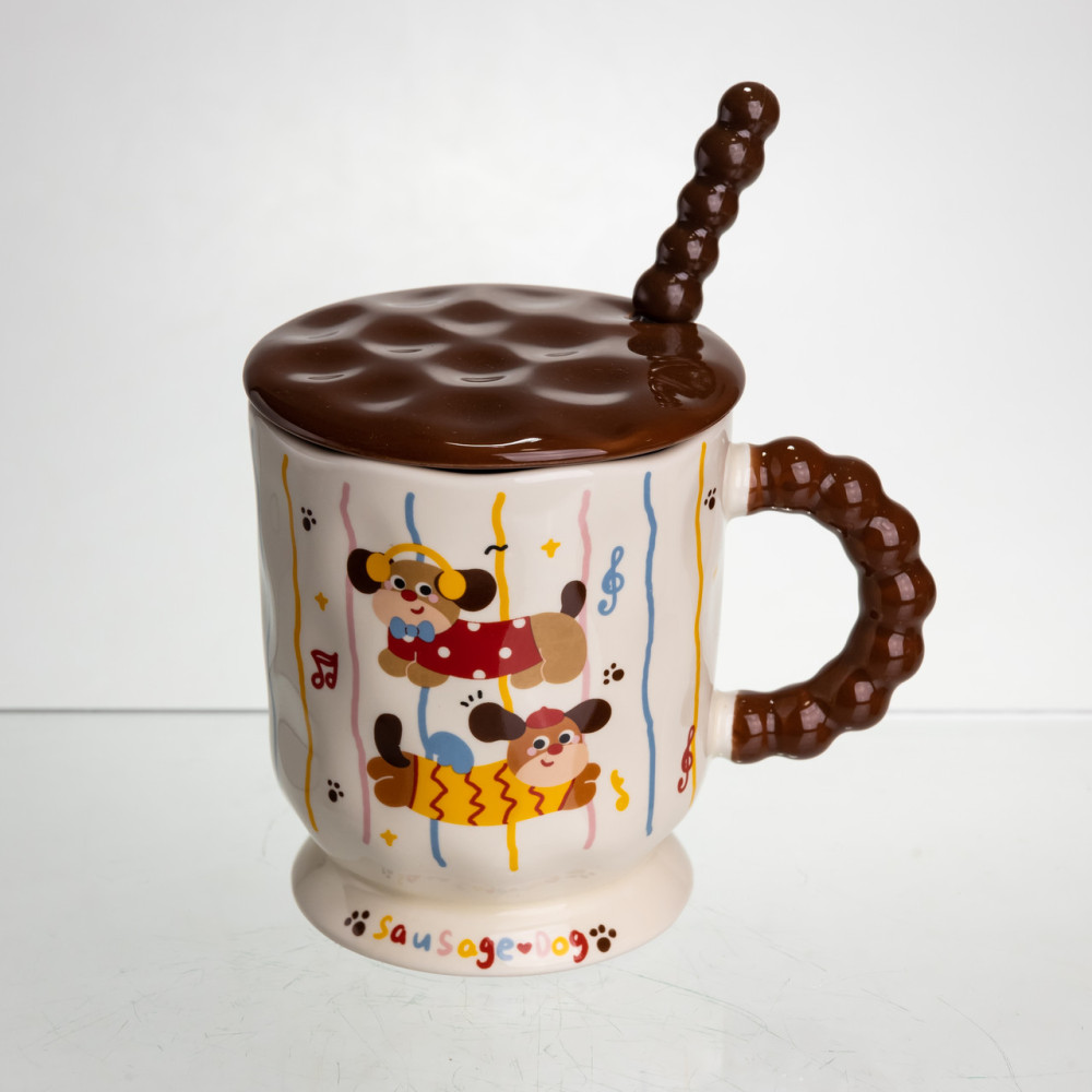 Зображення Чашка порцелянова Light House "Музичні такси" LG-30160-C MIX 400 мл з ложкою та кришкою ИМ Light-Deco 2 