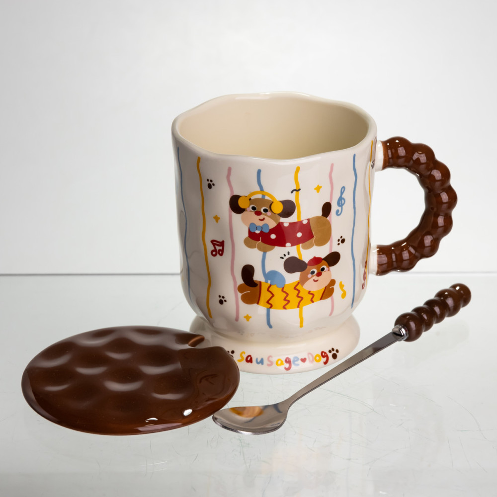 Зображення Чашка порцелянова Light House "Музичні такси" LG-30160-C MIX 400 мл з ложкою та кришкою ИМ Light-Deco 3 