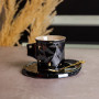 Зображення Чашка фарфорова Light House LG-30202 BK 200 мл із блюдцем та ложкою чорна ИМ Light-Deco 1 