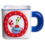 Зображення Чашка порцелянова Light House LG-30163 BL 500 мл біла з червоним медальйоном "Містер Крабс" на магніті ИМ Light-Deco 
