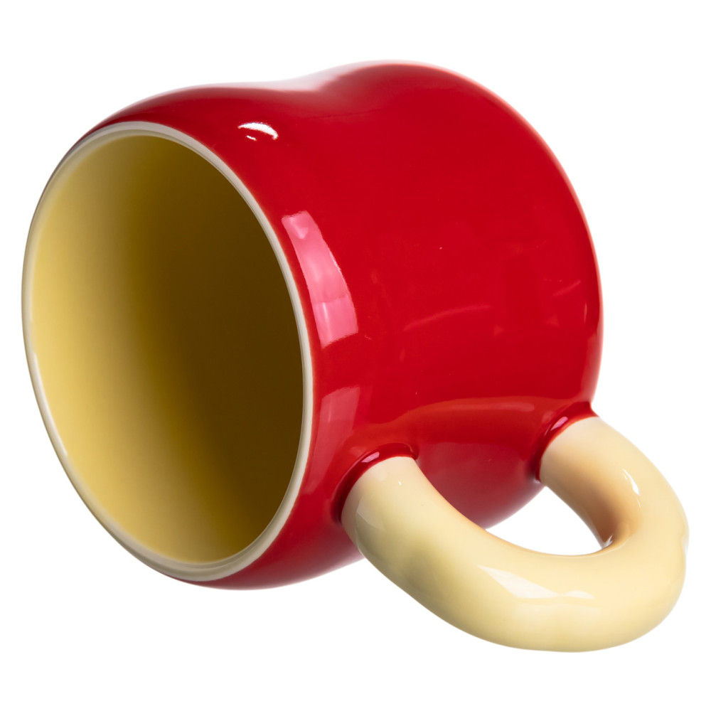 Зображення Чашка фарфорова Light House LG-30166 RD+YL 400 мл червона з червоним медальйоном "Полуниця" на магніті ИМ Light-Deco 1 