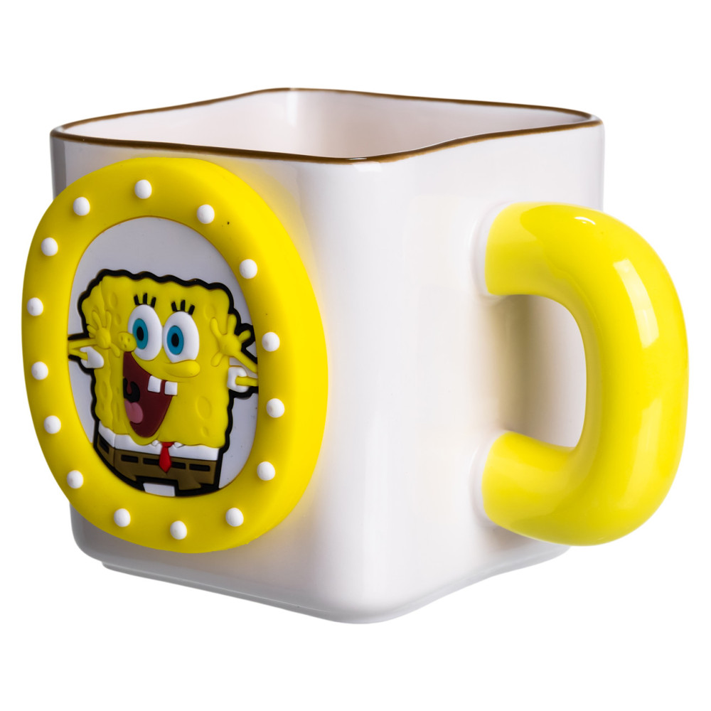 Зображення Чашка порцелянова Light House LG-30163 YL 500 мл біла з жовтим медальйоном "Губка Боб" на магніті ИМ Light-Deco 2 