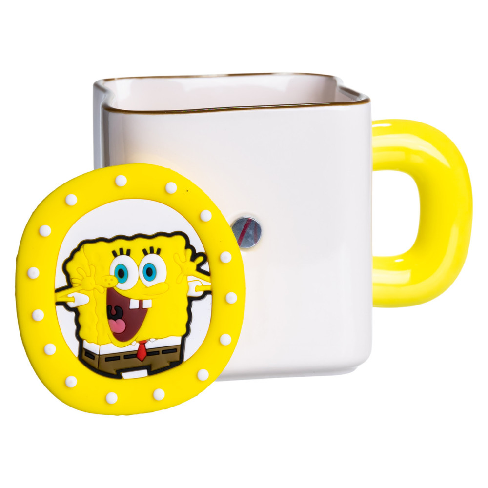 Зображення Чашка порцелянова Light House LG-30163 YL 500 мл біла з жовтим медальйоном "Губка Боб" на магніті ИМ Light-Deco 3 