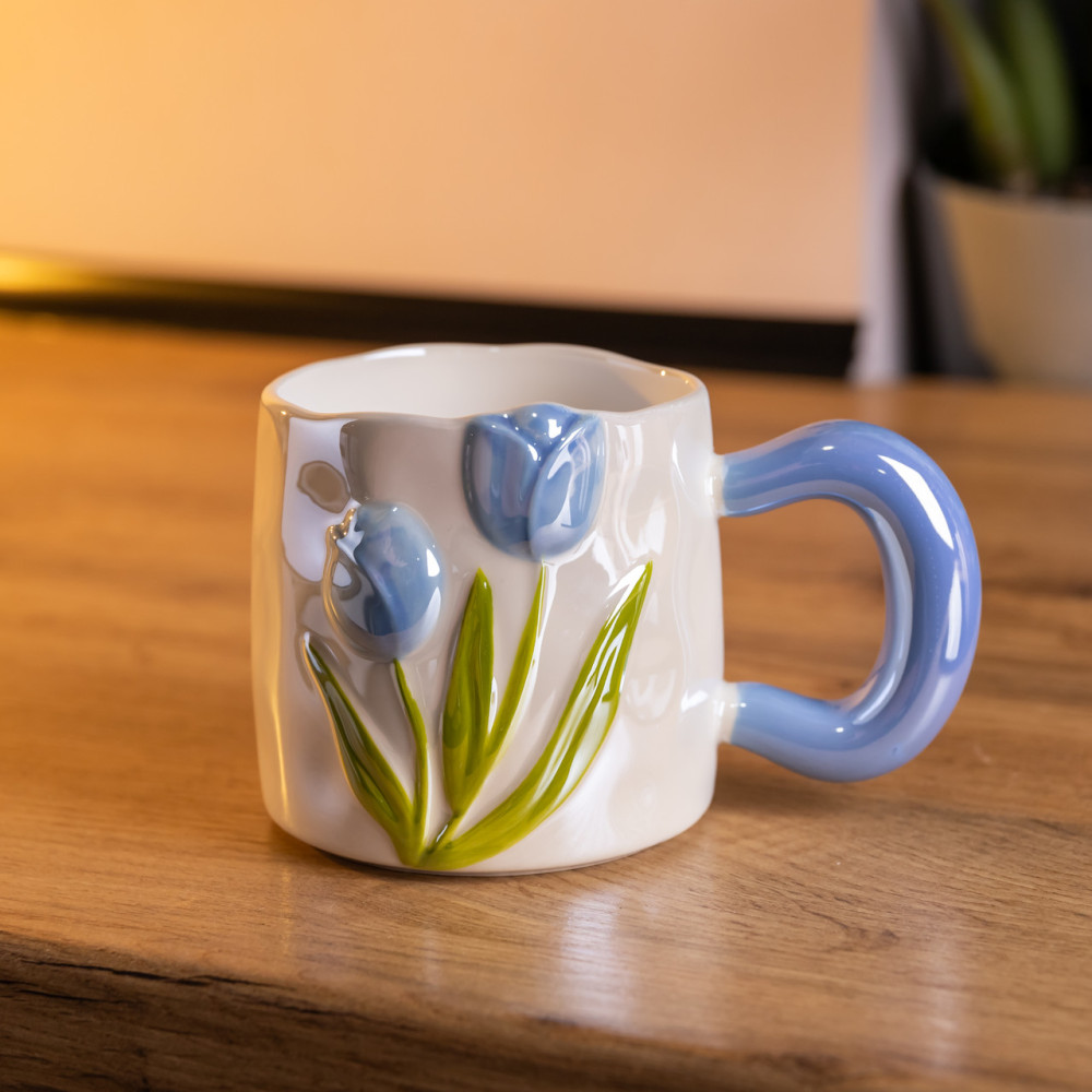 Зображення Чашка порцелянова Light House "Тюльпани" LG-30173 BL 400 мл блакитний ИМ Light-Deco 1 