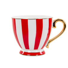Чашка порцелянова Lefard "Червоно-біла смужка" 450 мл (922-046)