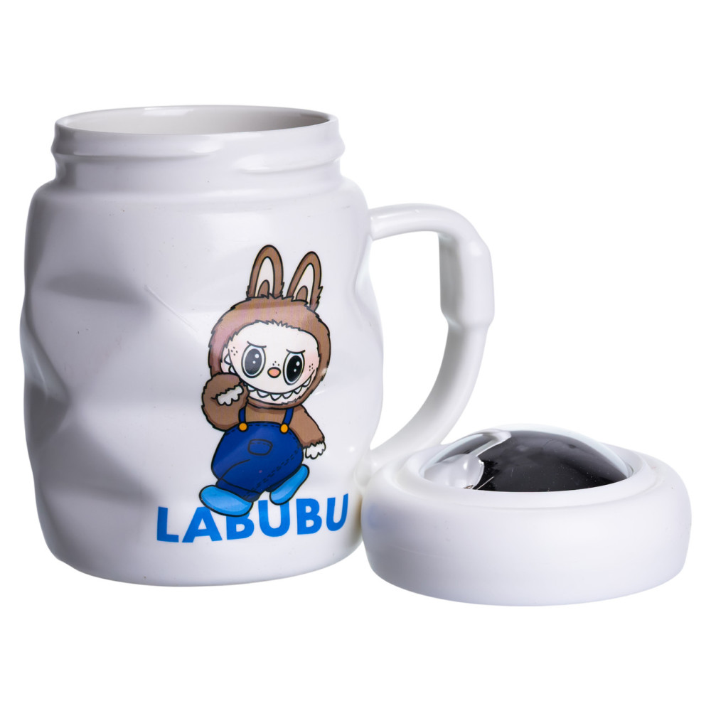 Зображення Чашка фарфорова Light House LG-30205 A 400 мл з кришкою біла з синім ИМ Light-Deco 2 