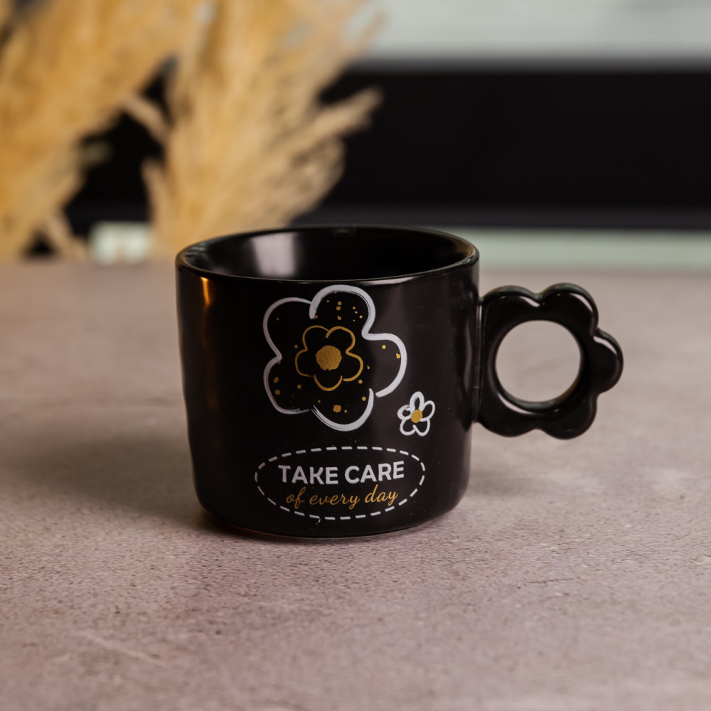 Зображення Чашка фарфорова Light House "TAKE CARE of every day" LG-30170 BK 250 мл чорна ИМ Light-Deco 1 