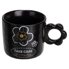 Чашка фарфорова Light House "TAKE CARE of every day" LG-30170 BK 250 мл чорна