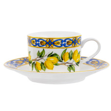 Чашка порцеляновий з блюдцем Lefard "Сицилійський лимон" 220мл (922-037-1)