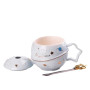 Изображение Чашка фарфоровая Space Walk 500мл с крышкой и ложкой Голубой HP8226BL ИМ Light-Deco 1 