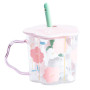 Зображення Чашка скляна Light House 500 мл з ложкою та кришкою (LG-20142) рожева ИМ Light-Deco 1 