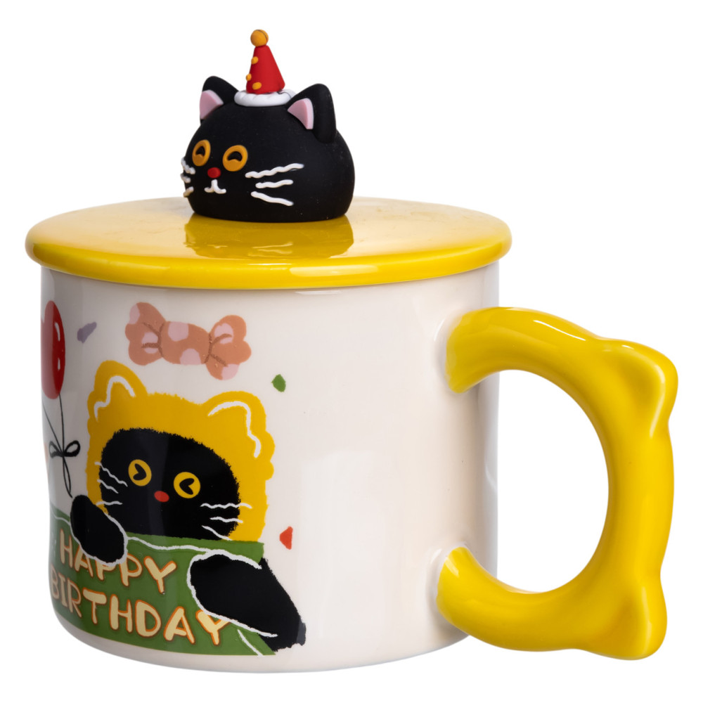 Зображення Чашка порцелянова Light House LG-30167 YL 400 мл з кришкою жовта ИМ Light-Deco 2 