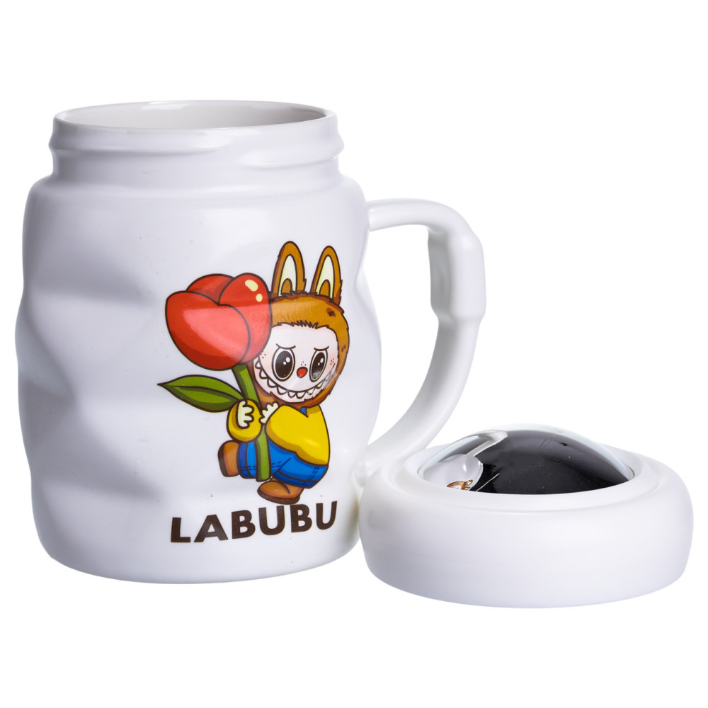 Зображення Чашка фарфорова Light House LG-30205 D 400 мл з кришкою біла з жовтим ИМ Light-Deco 1 