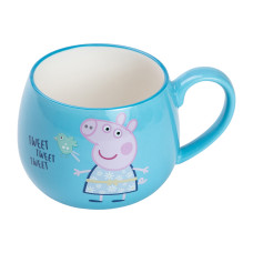 Кружка фарфоровая Peppa Pig 400 мл чашка детская для напитков чая со свинкой Пеппой посуда подарочная Yiwu голубая Голубая