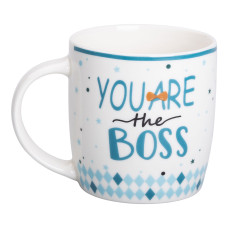 Чашка керамічна Light House 450 (мл) (LG-20152) з написом BOSS Біла