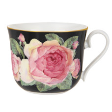 Чашка порцелянова Lefard "Півонія" 480мл чорна (943-201)