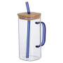 Зображення Кружка скляна з кришкою та блакитною трубочкою Light House LG-30162 CL + BL 400 мл прозора ИМ Light-Deco 1 
