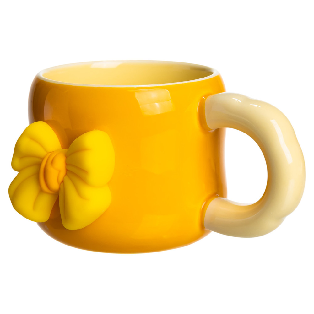 Зображення Чашка фарфорова Light House "Бант" LG-30198 OR + BEG 400 мл жовтий з бежевим на магніті ИМ Light-Deco 3 