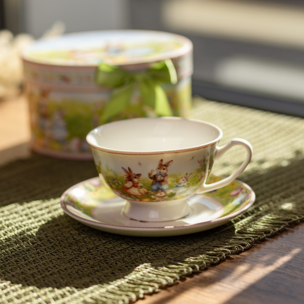 Зображення Чашка порцелянова із блюдцем Light House "Сімейка кроликів" LG-30218-200 малюнок 200 мл ИМ Light-Deco 1 