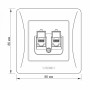 Изображение Розетка CAT6+CAT6 двойная компьютерная черный графит VIDEX BINERA ИМ Light-Deco 4 