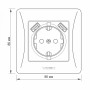 Изображение Розетка одинарная с заземлением и 2USB черный графит VIDEX BINERA ИМ Light-Deco 4 