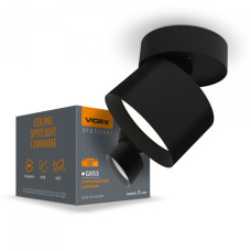 Світильник точковий поворотний під лампу GX53 VIDEX VL-SPF18B-B Чорний