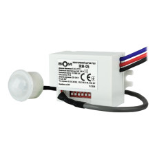 Інфрачервоний датчик руху BIOM IRM-05 max 100Вт 360°, врізний, білий Інфрачервоний датчик руху BIOM IRM-05 max 100Вт 360°, врізний, білий