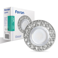 Світильник точковий вбудований Feron CD835 з LED підсвічуванням, прозорий + білий