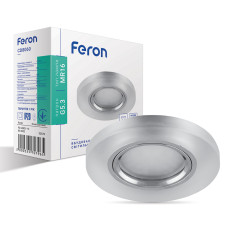 Світильник точковий вбудований Feron CD8060 з LED підсвічуванням, хром + білий матовий