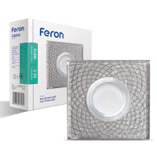 Світильник точковий вбудований Feron CD834 з LED підсвічуванням, прозорий + сірий