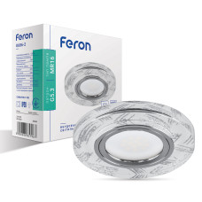 Світильник точковий вбудований Feron 8686-2 з LED підсвічуванням, білий + срібло