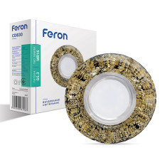 Світильник точковий вбудований Feron CD830 з LED підсвічуванням, золото + чорний