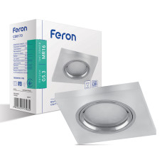 Світильник точковий вбудований Feron CD8170 з LED підсвічуванням, білий + хром