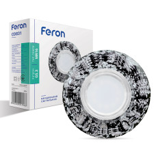 Світильник точковий вбудований Feron CD831 з LED підсвічуванням срібло + чорний