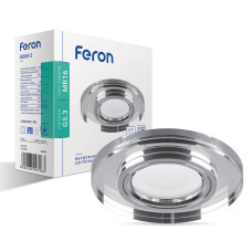 Світильник точковий вбудований Feron 8060-2 з LED підсвічуванням хром + прозорий