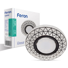 Світильник точковий вбудований Feron CD832 з LED підсвічуванням, прозорий + хром