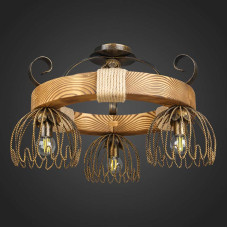 Люстра стельова дерев'яна Light House DL-12996 бронза