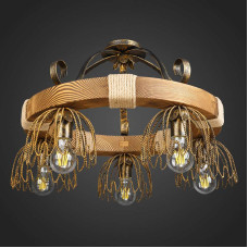 Люстра стельова дерев'яна Light House DL-12997 бронза