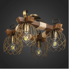 Люстра стельова дерев'яна Light House DL-13007 бронза