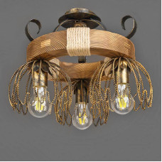 Люстра стельова дерев'яна Light House DL-12995 бронза