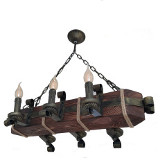 Люстра підвісна дерев'яна свічки Light House LPR-20103/6P колір коричневий
