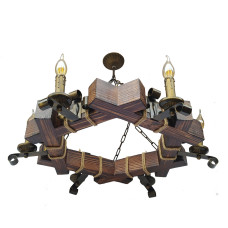 Люстра підвісна дерев'яна свічки Light House LPR-20102/6 колір коричневий