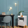 Зображення Золота лампа ABELINA з білим плафоном на два джерела світла ИМ Light-Deco 3 