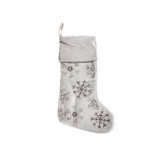 Чулок новогодний для подарков с вышивкой 25x50см