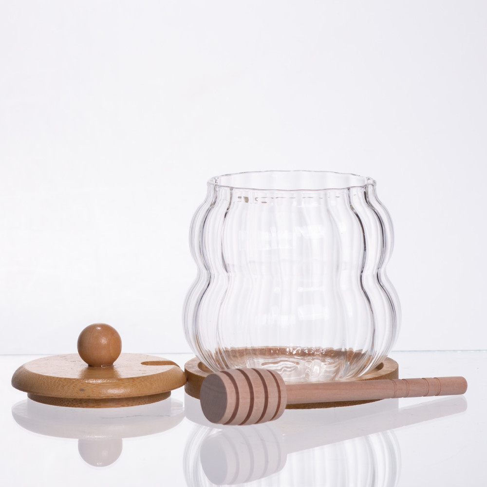 Изображение Медовница стеклянная с крышкой и ложкой 320 (мл) 64486-10 ИМ Light-Deco 1 