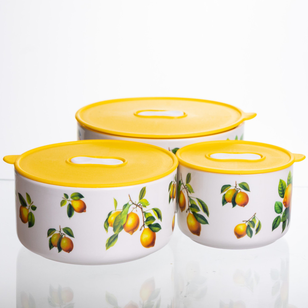Зображення Контейнеры для еды фарфоровые Lemon 9,5/13/15 см Yiwu TS-3P-1 ИМ Light-Deco 